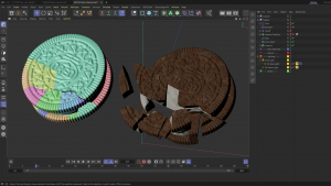 Oreo cookie in voronoi fracture object C4D